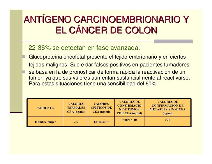 antigeno carcinoembrionario cancer colon